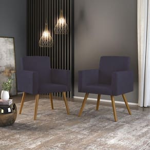 Kit 02 Poltronas Decorativa Nina Sala cinza