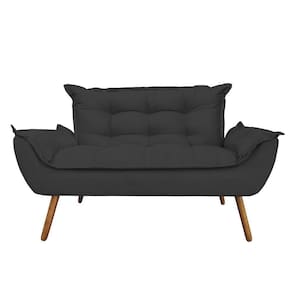 Namoradeira Decorativa Opala 2 Lugares Suede Grafite