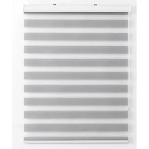 Persiana Rolo Duplo Bandô Sunny Cinza 160 (L) x 160 (A) Cortina Zebra Double Vision 1,60 X 1,60