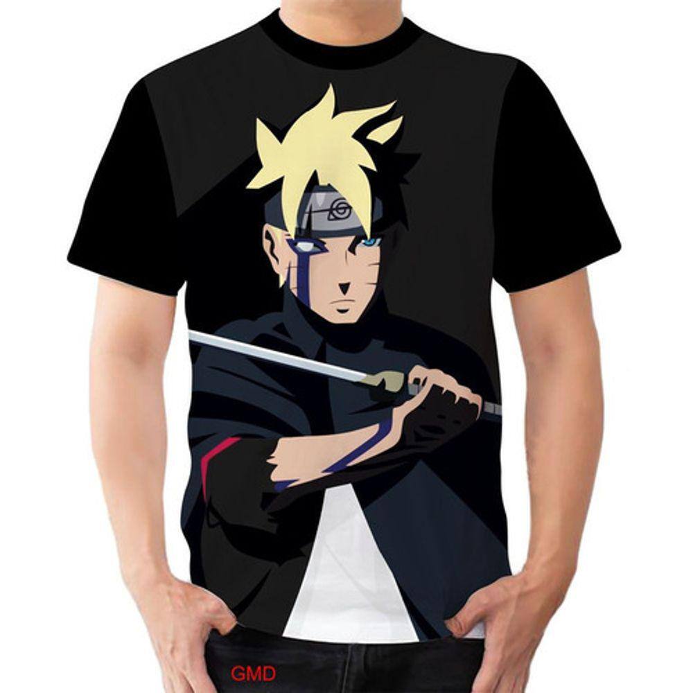 Camiseta Camisa Boruto Uzumaki Naruto Anime Desenho Kids