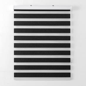 Persiana Rolo Duplo Bandô Sunny Preto 160 (L) x 220 (A) Cortina Zebra Double Vision 1,60 X 2,20