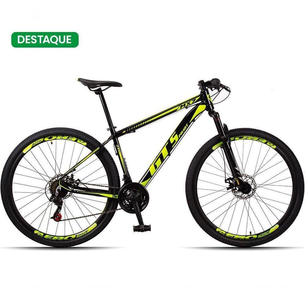 Bicicleta 29 Gt Mx7 21 Marchas Mtb Alumínio Preto+Amarelo