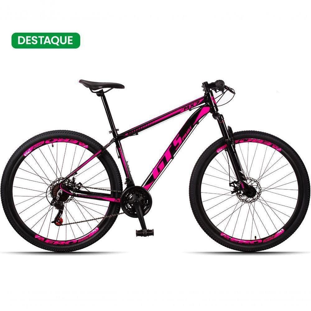 Bicicleta 29 Gt Mx7 21 Marchas Mtb Alumínio Preto+Rosa