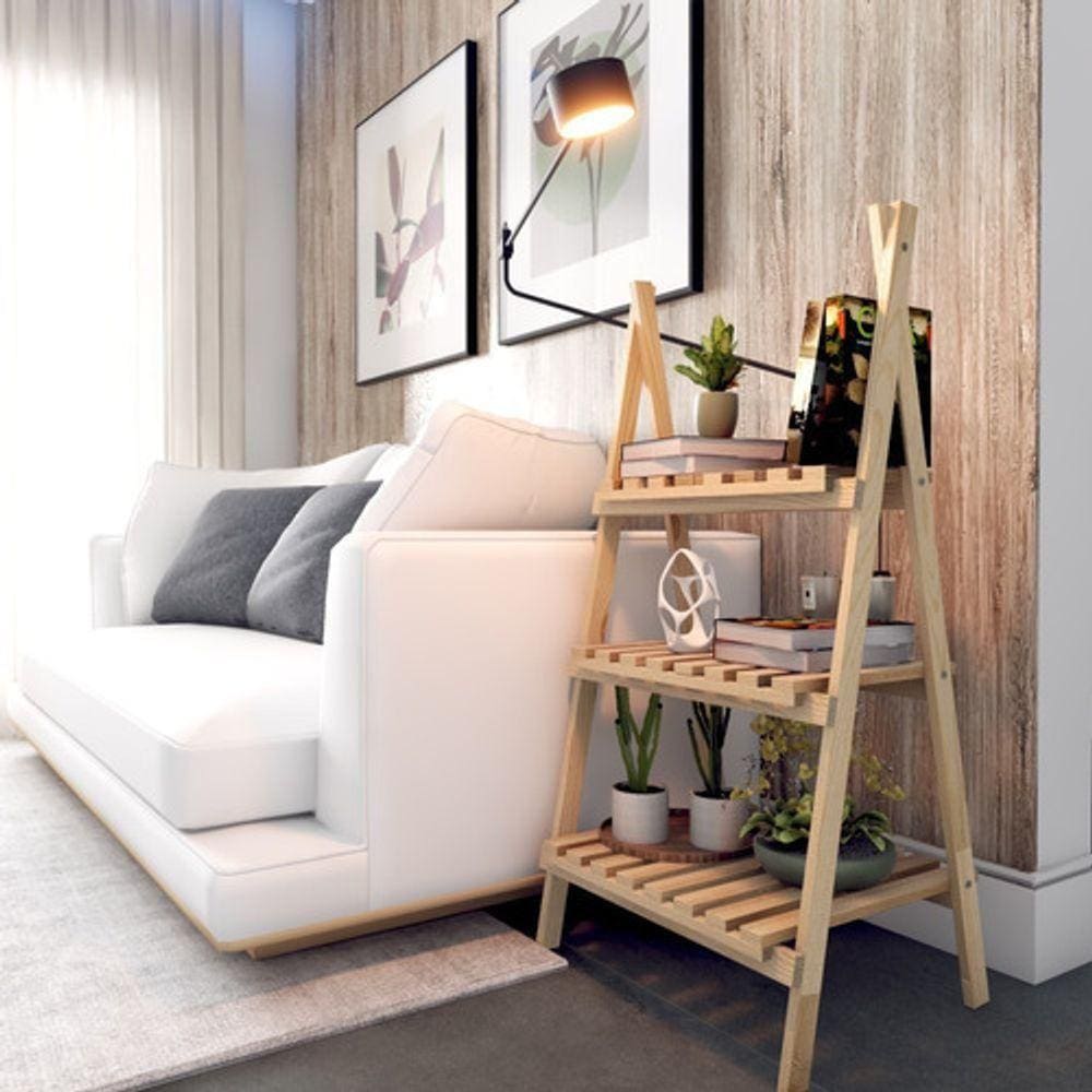 Estante Para Livros Modelo Floreira Madeira Pinus