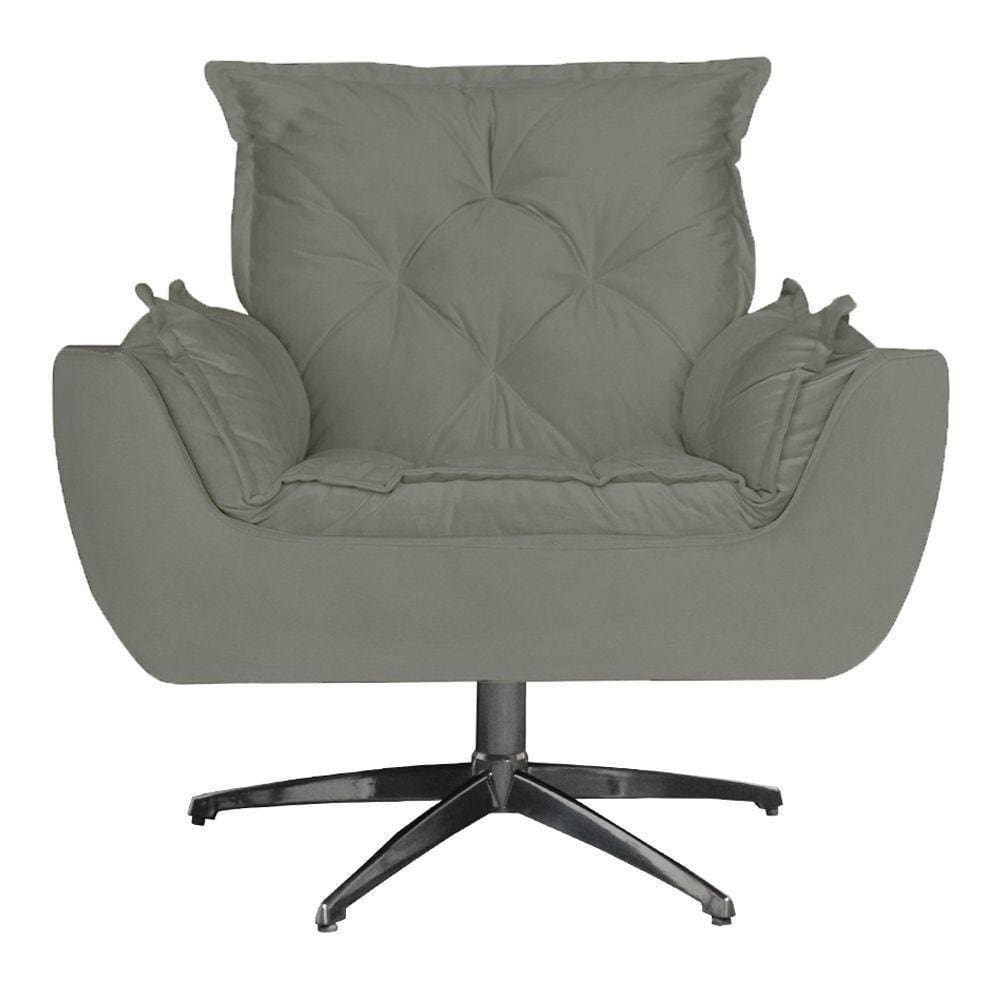 Poltronaa Base Giratória Amamentação Suede Creme