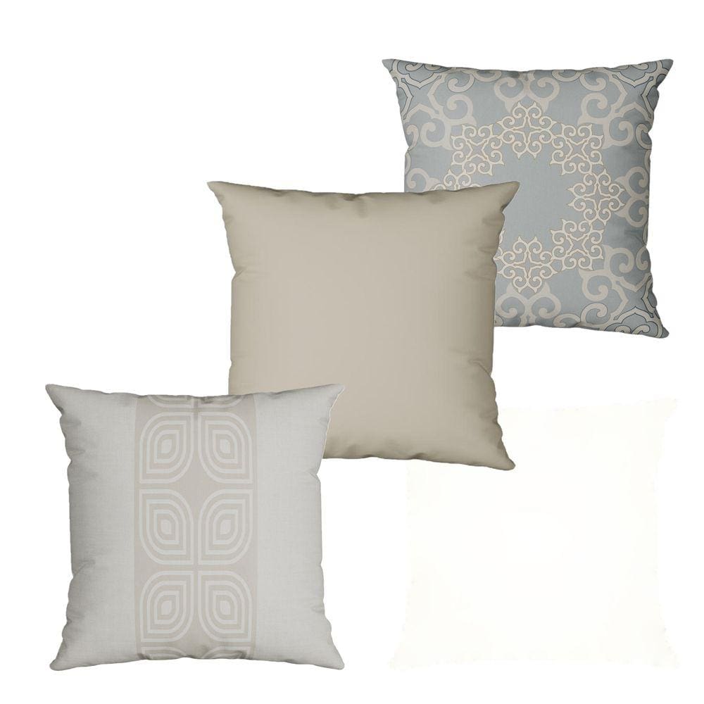 Kit com 3 Almofadas Decorativas Bege 43cm x 43cm 448 Belchior