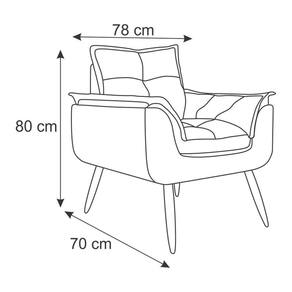 Poltrona Decorativa Opala Bege Moderna Pés Palito