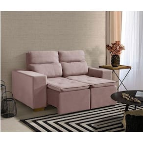 Sofá 2 Lugares 150cm Com Molas, Retrátil E Reclinável Rose