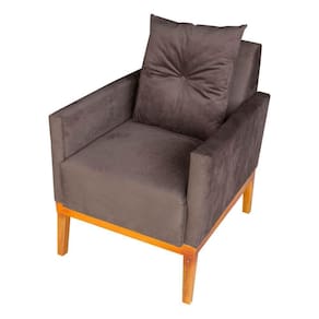 Poltrona Para Sala Decorativa Com Almofada Marrom Lilies Móveis