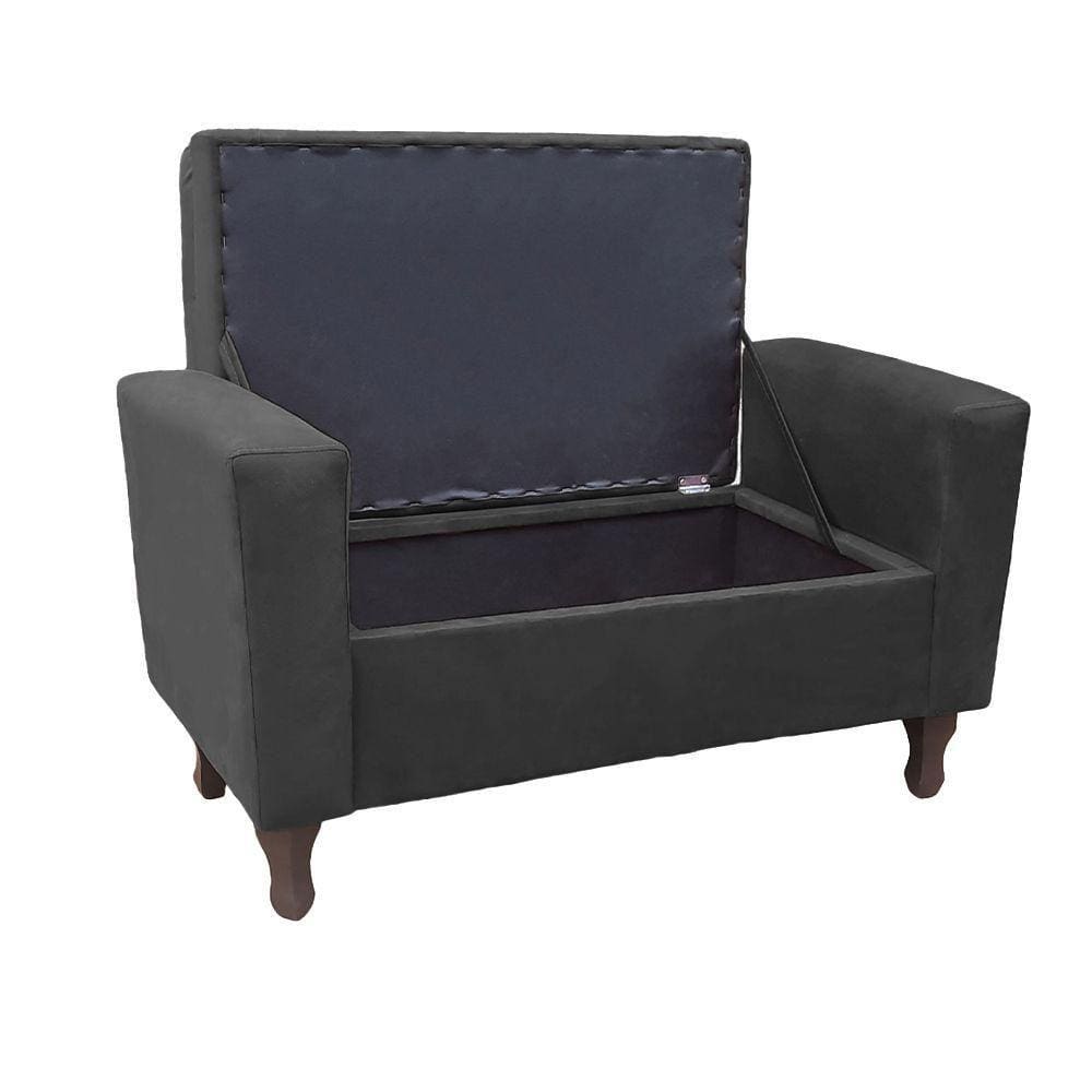 Recamier Baú Félix 120cm Suede Grafite