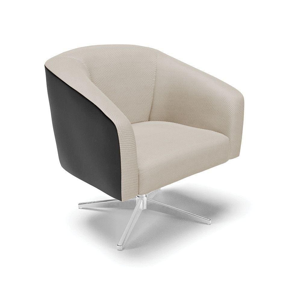 Poltrona Corano Preto Com Veludo Prata A130 Base Cromada