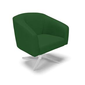 Poltrona Giratória Stella Veludo Base Cromada A136 Verde
