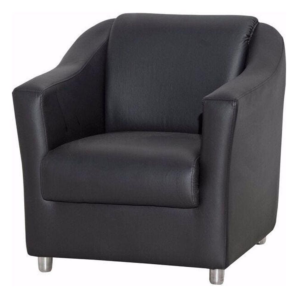 Poltrona Decorativa Tilla Corino Preto