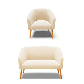 Kit 01 Namoradeira 02 Lugares E 01 Poltrona Suede Marrom