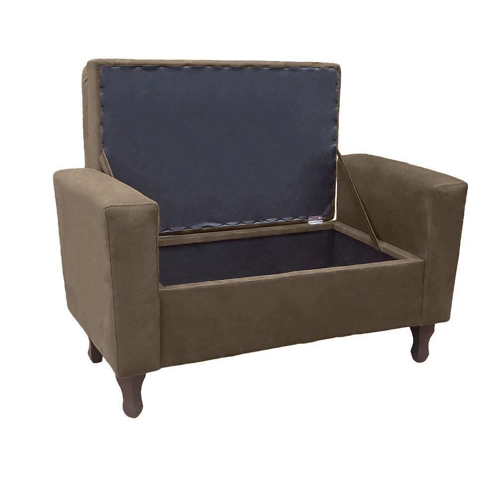 Recamier Baú Félix 120cm Suede Capuccino