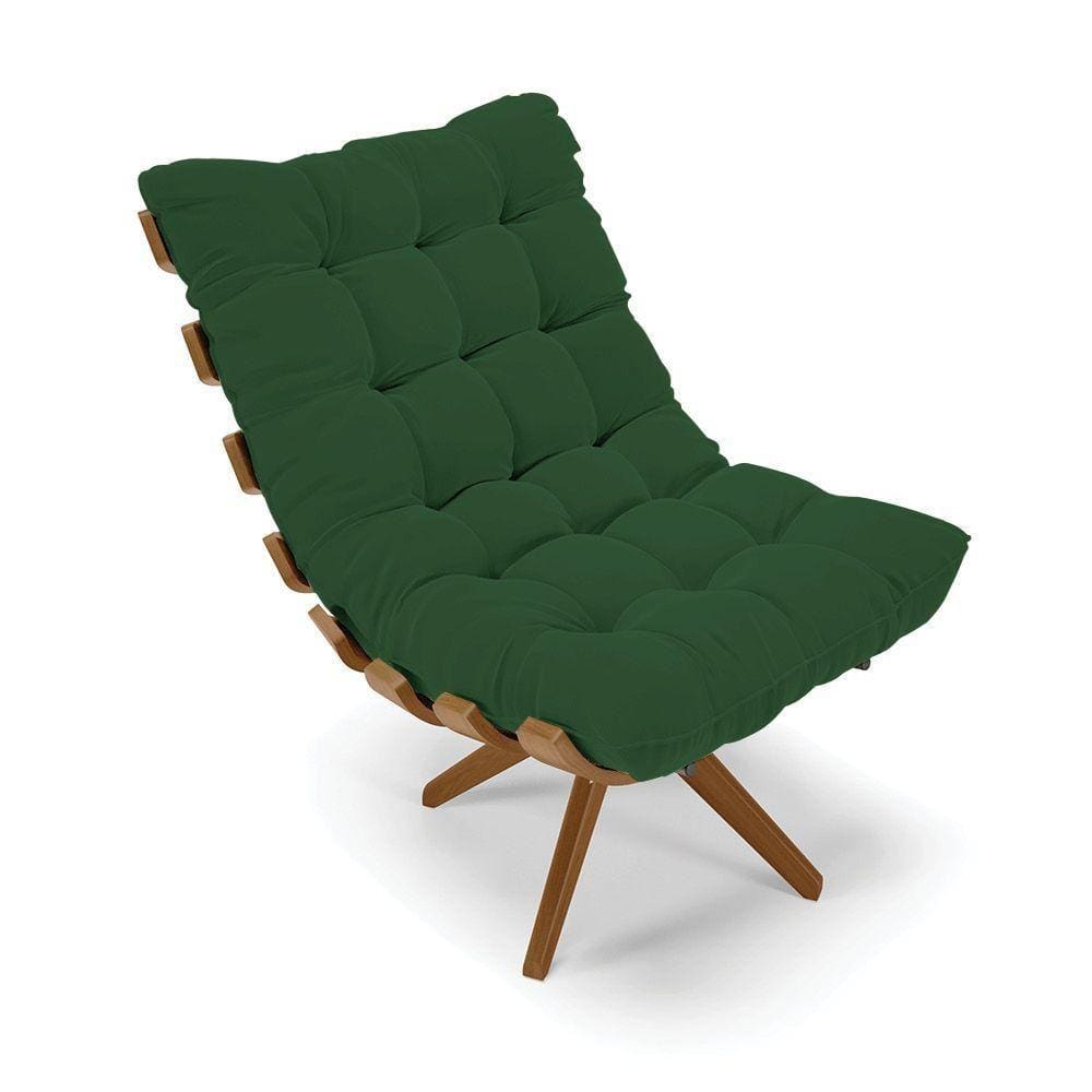 Poltrona Giratória Costela Veludo Verde