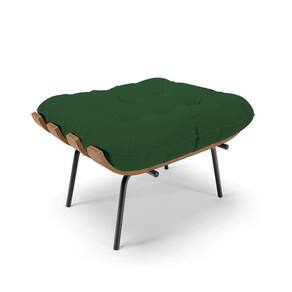 Puff Costela Veludo Base Metálica Preto - D`Rossi Cor Verde