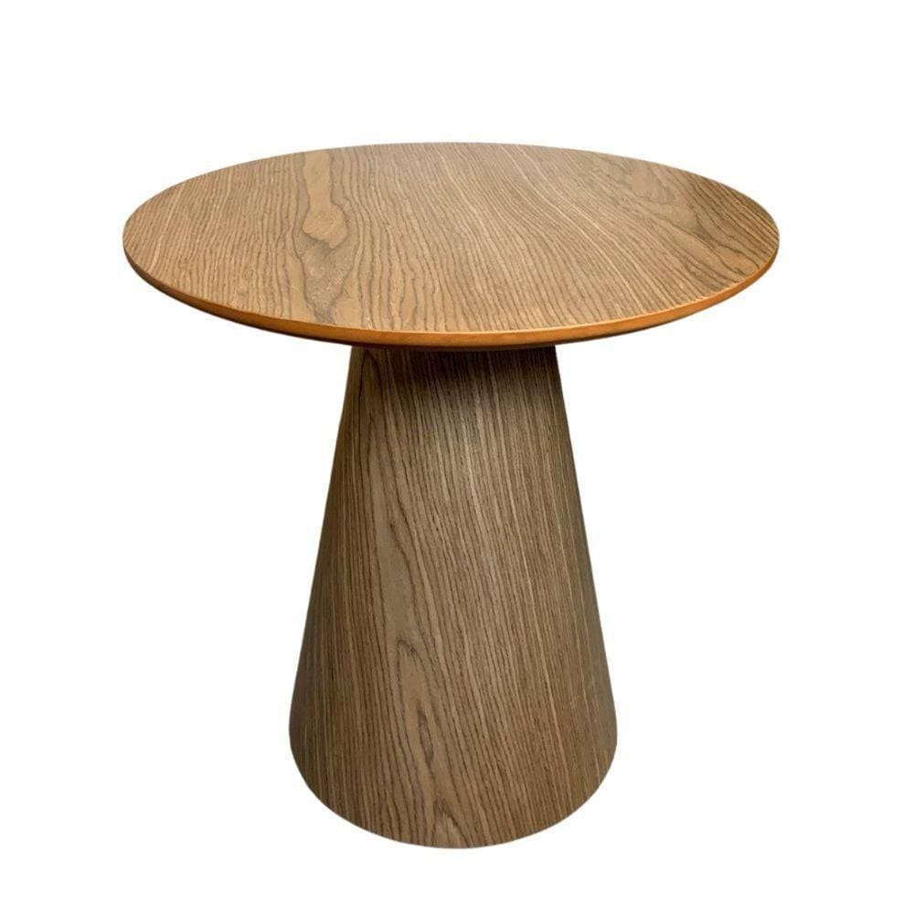 Mesa Lateral Em Lamina Natural Nogueira Tampo 51 Cm Marrom