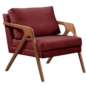 Poltrona Para Sala Mona Luxo Veludo Vinho