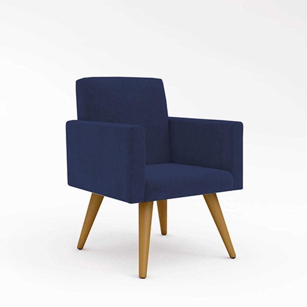 Kit 7 Poltronas Pés Palito + 1 Namoradeira Azul Marinho