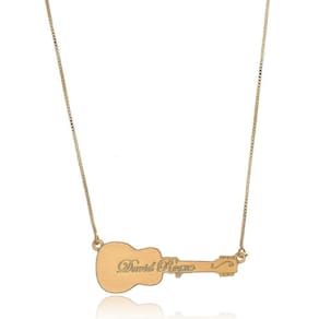 Colar Personalizado Casal Sertanejo Folheado Em Ouro 18K