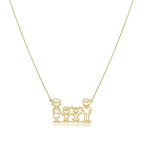 Colar Personalizado De Familia Folheado Em Ouro 18K Integran