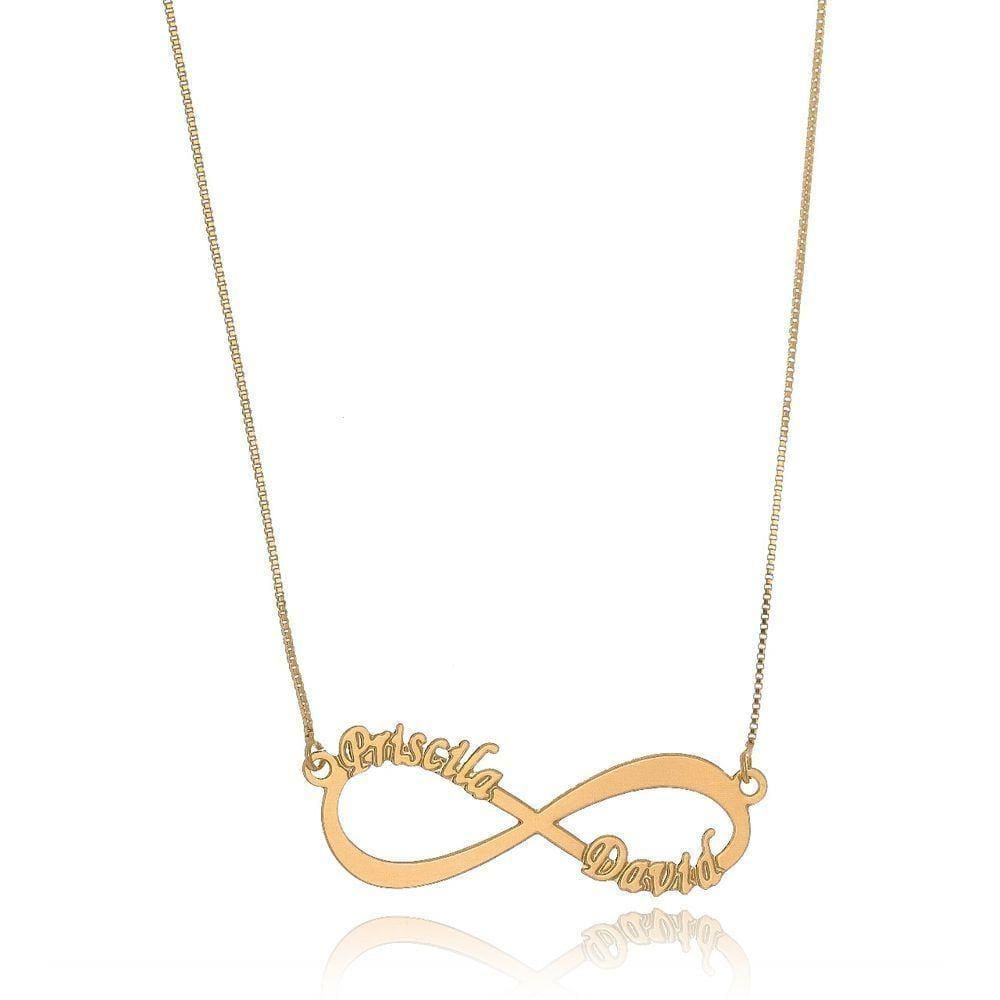 Colar Personalizado Amor Infinito Folheado Em Ouro 18K