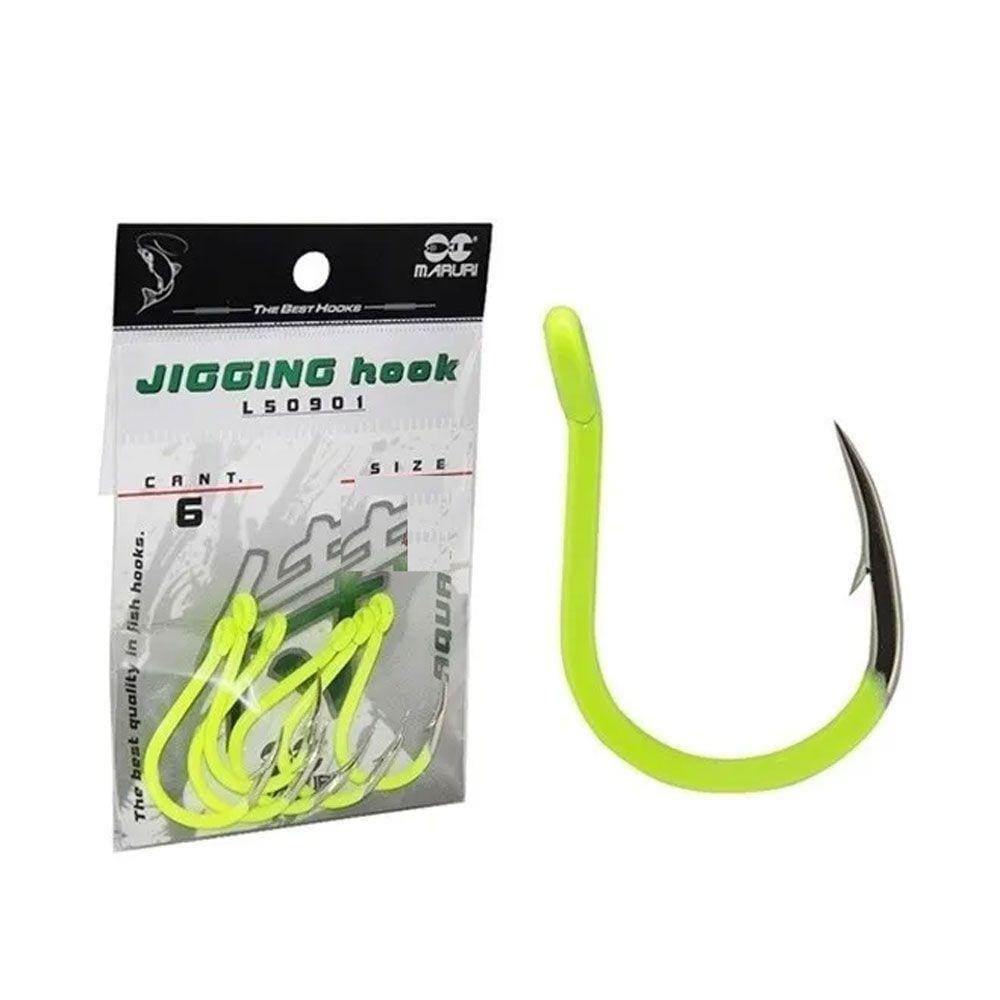 Anzol Maruri Jigging Hook Aqua Amarelo Limão 9/0 - C/06un