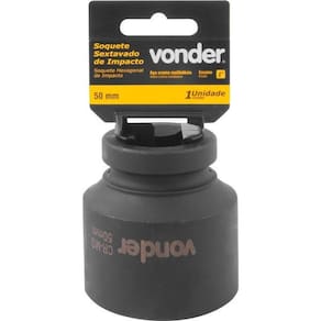 Soquete Sextavado Impacto Encaixe 1" 50mm Aço Cromo Vonder
