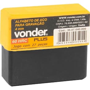 Alfabeto De Aço Punção 5mm A-z Para Gravação Plus