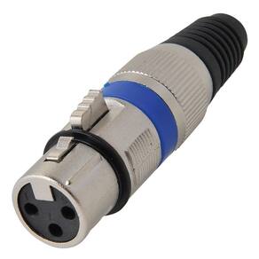 Conector Cannon Femea Azul Corpo Metálico