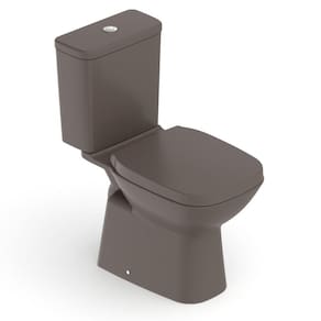 Kit Vaso Sanitário com Caixa Acoplada e Assento Soft Close Gap Debba Classic Roca Café Fosco