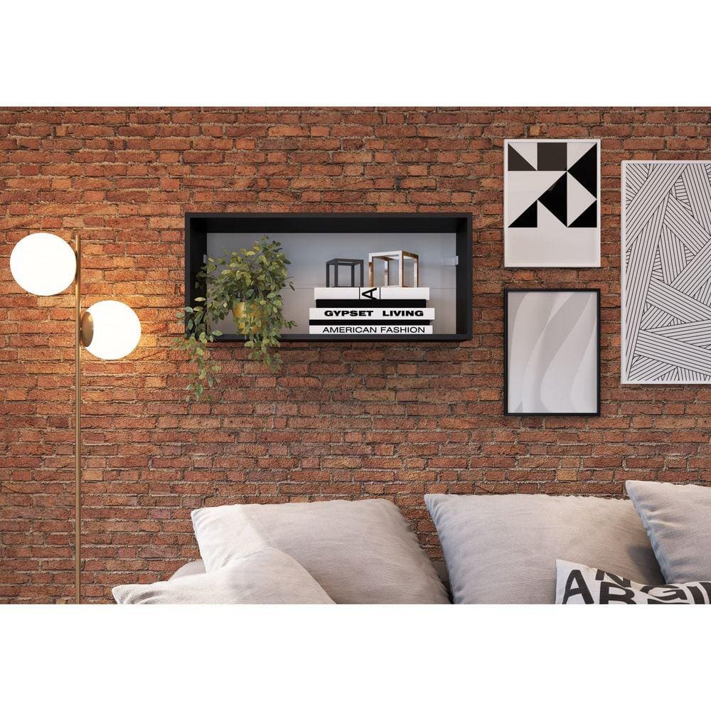 Nicho de Parede Horizontal Organizador Multiuso Funcionale Art in Móveis Preto