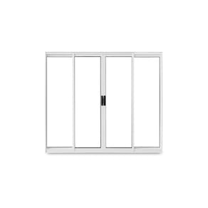 Janela de Correr Abertura Central Exclusiva 4 Folhas Vidro Liso 100x200cm CRV Portas e Janelas Branco