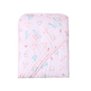 Toalha De Banho para Bebê Fralda Soft Especial Capuz Papi Borboletas Rosa