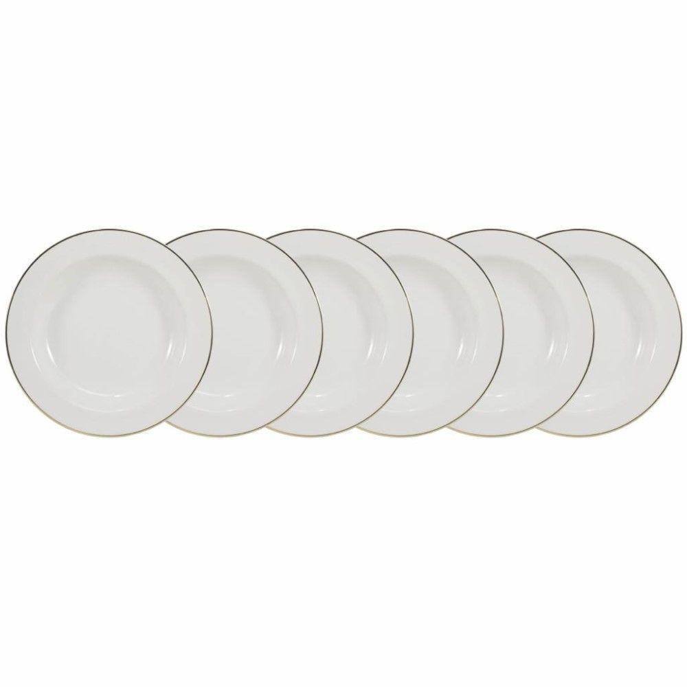 Conjunto De Pratos Fundos 06 Peças Itamaraty Ouro Schmidt