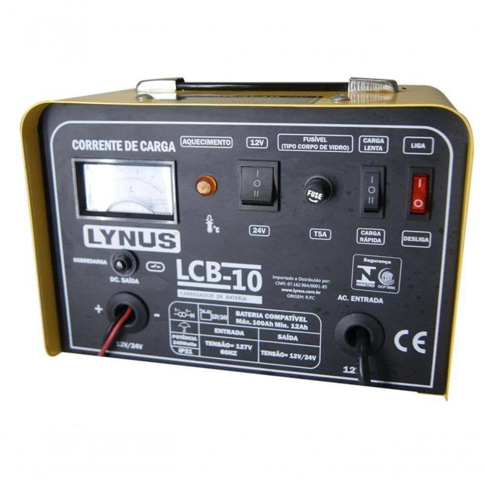 Carregador De Bateria 10a 12-100ah 220v Lcb-10 Lynus