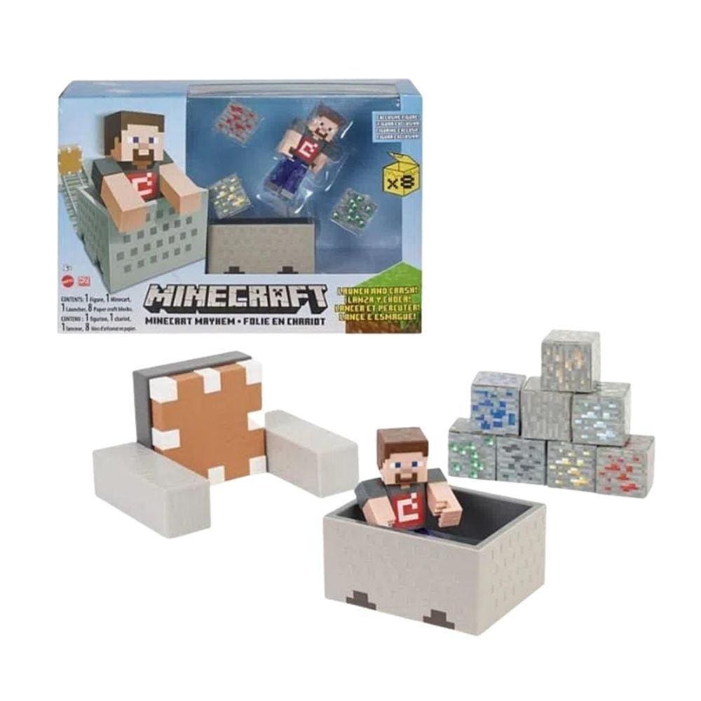 Minecraft Playset Mayhem Com Lançador - Mattel