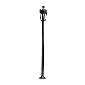 Poste Colonial De Jardim Ouro Preto Led De Alumínio 372cm