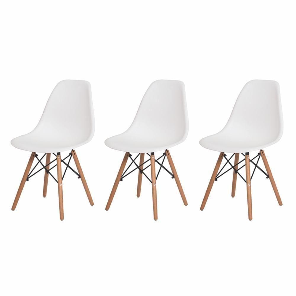 3 Cadeiras Com Encosto Para Mesa De Jantar Cozinha Branca