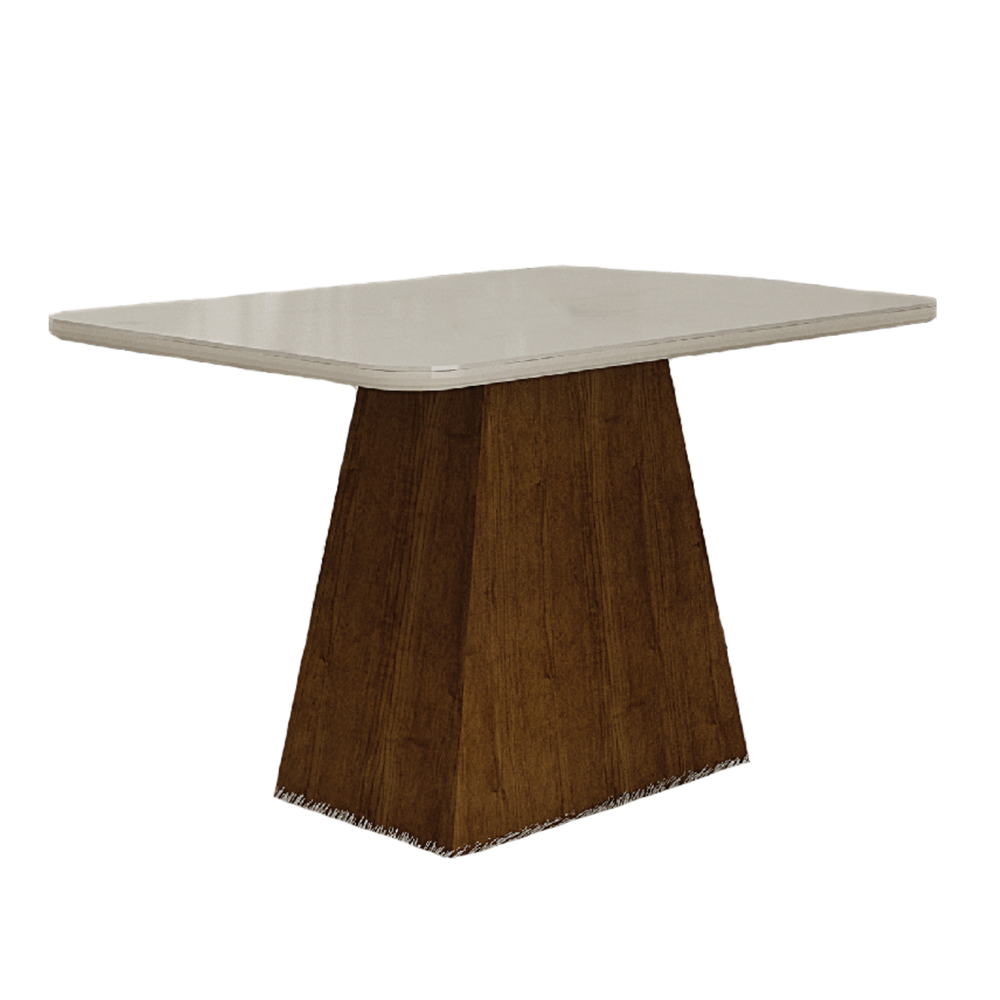 Mesa de Jantar Slim Retangular Tampo MDF/Vidro 160cm Pampulha New Moveis Leifer