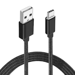 Cabo Usb Nylon 1m Para Samsung A32 - Compatível Preto