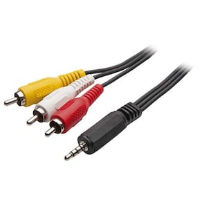 Cabo P2 4C + 3 Rca 1,8 Metros Niquel Para Dvd Automotivo E T