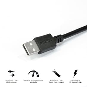 Cabo Para Impressora Usb A 2.0 Macho Para Usb B 2.0 Macho 28