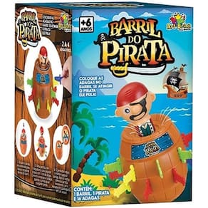 Jogo Barril do Pirata Pula Pula Pirata Brinquedo Educativo