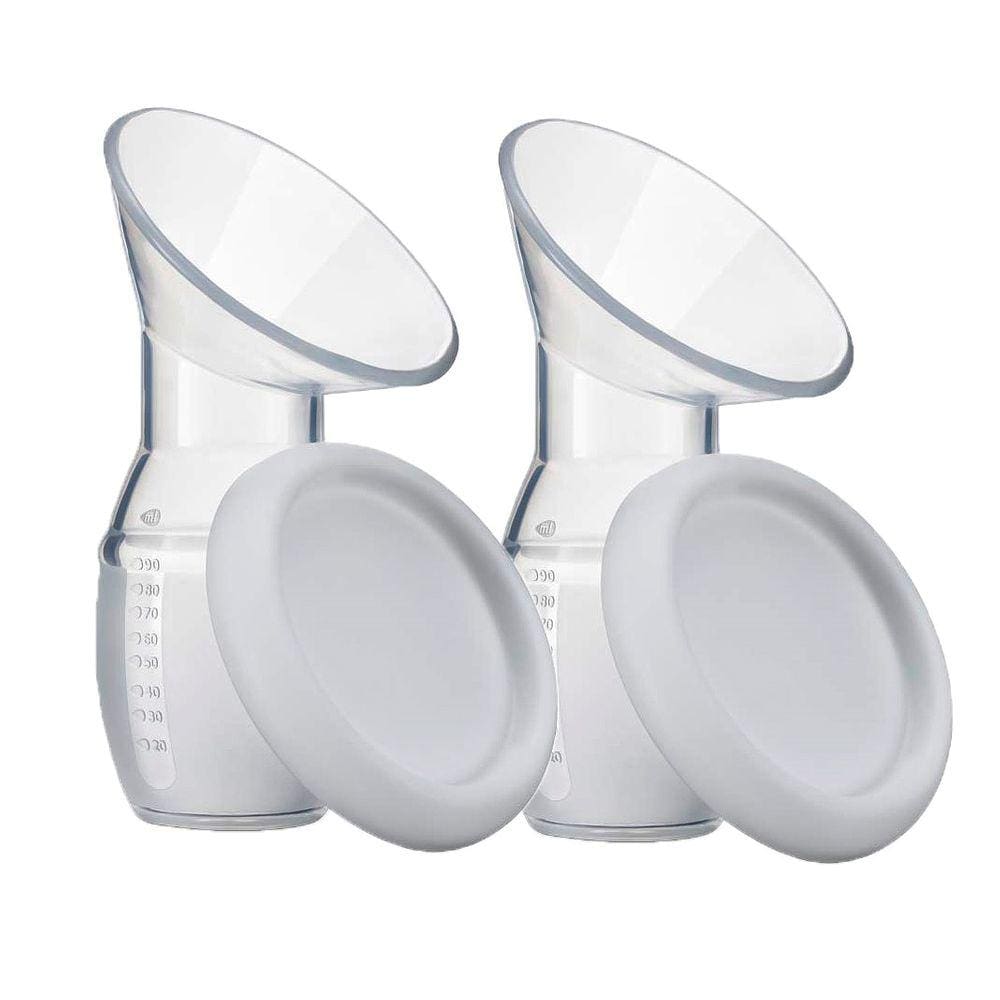 2 Coletores de Leite Materno Gentle Flow Silicone 900ml Transparente Multikids