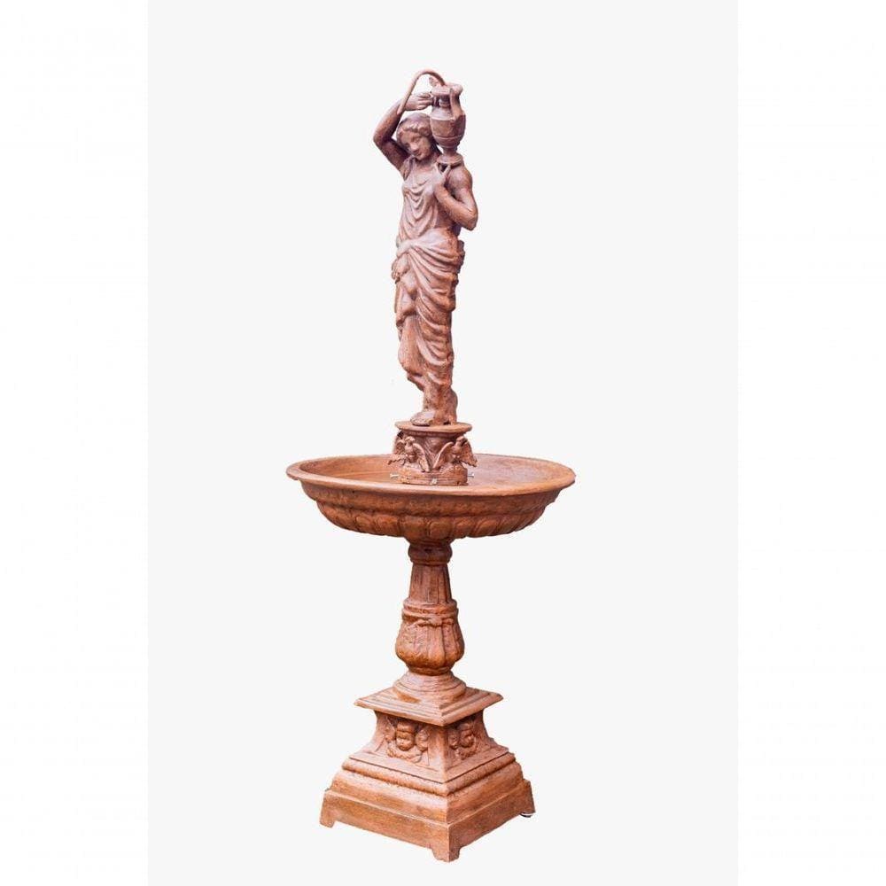 Chafariz Deusa 2m Base De Anjo Ferro Fundido Pronto Artes