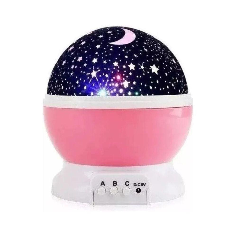 Abajur Quarto Infantil Luminária Projeta Estrelas 360 Graus