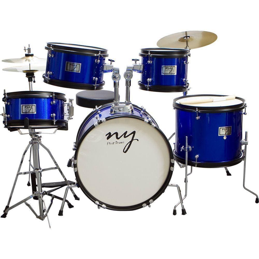Bateria Acústica Infantil Junior 2T Azul New York