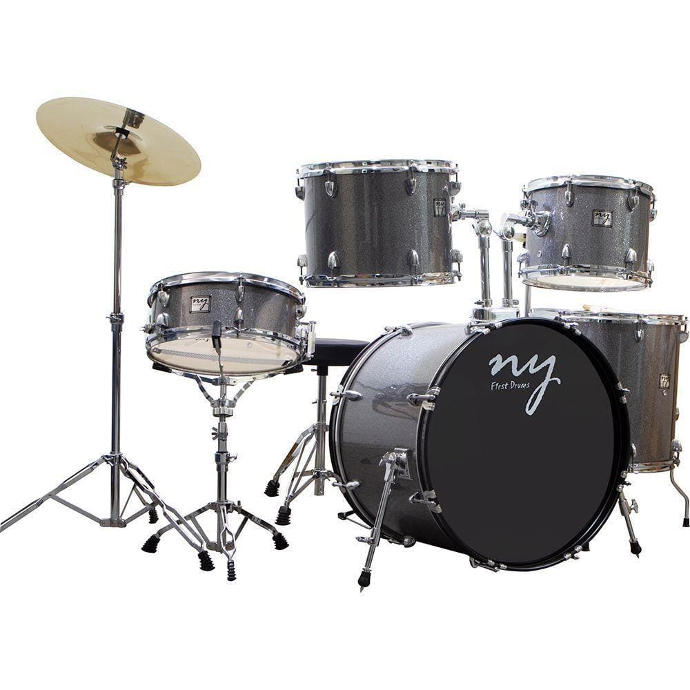 Bateria Acústica 2T Pr Sp Silver Sparkle Prata Ny F1Rst